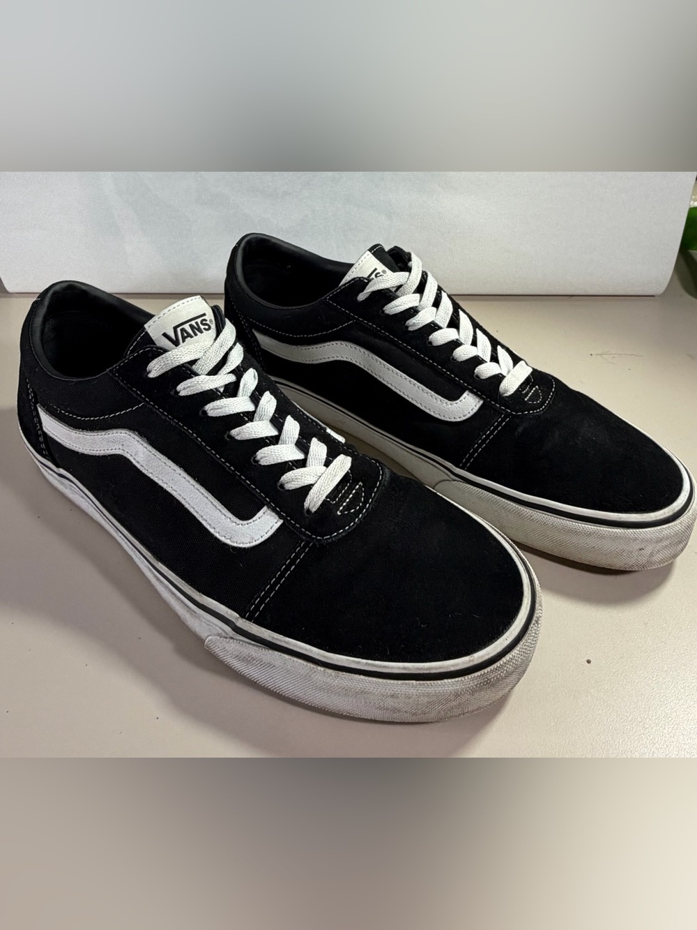 Vans Off The Wall Mens Skate Sneakers Shoes Black White Stripe Size 13.